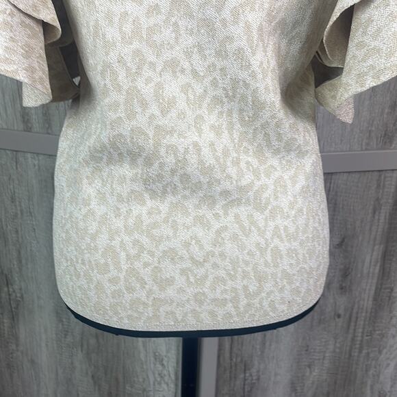 INC metallic leopard print crop sweater women’s M - Picture 8 of 13